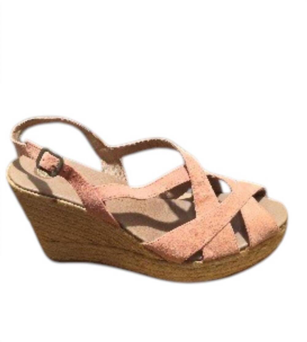 NEW ERIC MICHAEL women's agua wedge sandals in orange